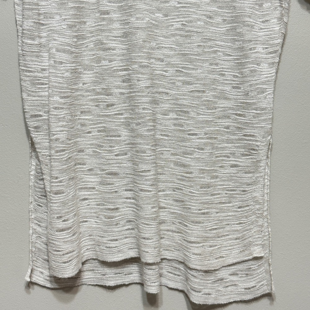 Pure Jill Womens Beige Knit Open Weave‎ Sheer Relaxed Fit Tunic Top XS *Flaw - Picture 4 of 10